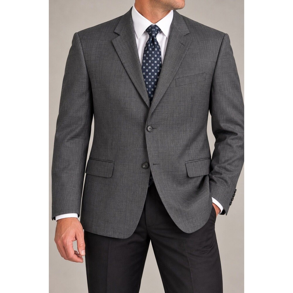 Kenneth Cole Awearness Men’s Blazer 46R Charcoal Gray Wool Stretch Sport Coat